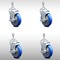 Service Caster 5 Inch SS Blue Polyurethane Swivel 10mm Threaded Stem Caster Set Brake SCC SCC-SSTS20S514-PPUB-BLUE-TLB-M1015-4 - alternate 1